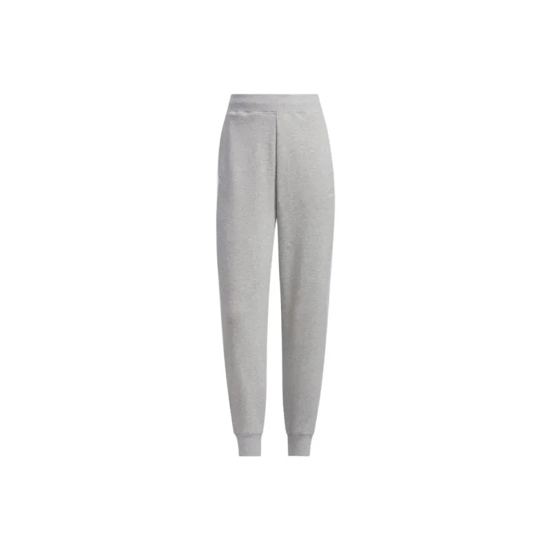 Adidas Three Stripe Terry Tapered Pants Knitted Sports Pants Women's Gray-0