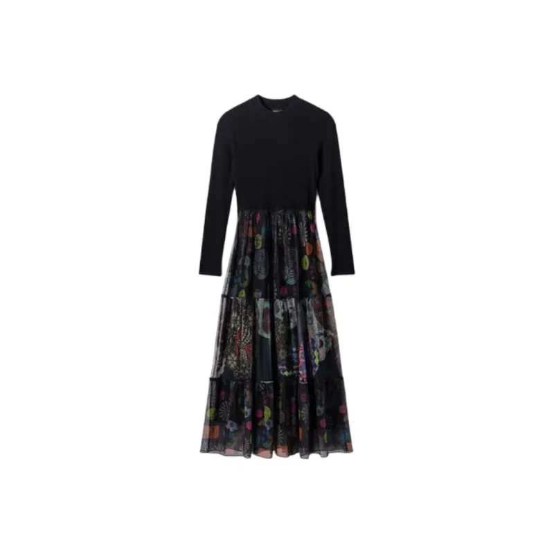 Desigual Long Sleeved Dress Women's Multicolor-0