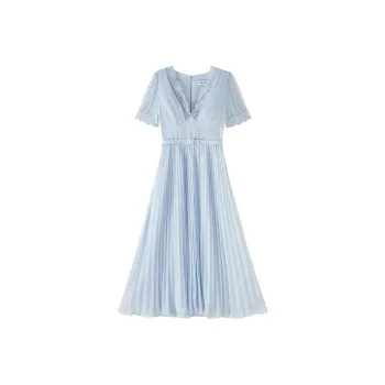 Self-portrait Short-Sleeved Dresses Women's Misty Blue
