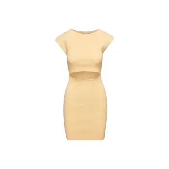 ARITZIA Wilfred Free Cut-Out Knit Mini Dress Short-Sleeved Dresses Women's Sunfaded Apricot
