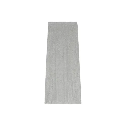GUCCI Knit Long Skirts Women's Silver
