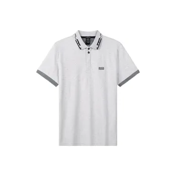 HUGO BOSS Short Sleeved Polo Shirt Men's Gray