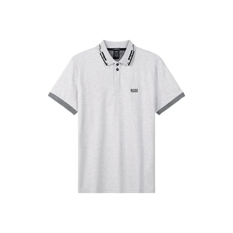 HUGO BOSS Short Sleeved Polo Shirt Men's Gray-0