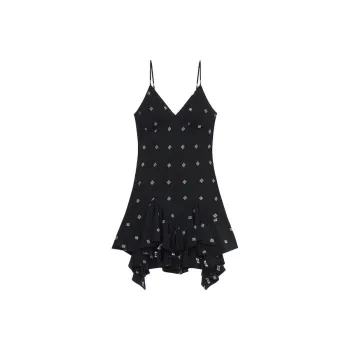 Givenchy Allover 4G Printed Asymmetric Mini Dress