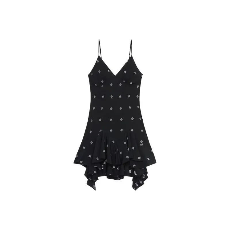 Givenchy Allover 4G Printed Asymmetric Mini Dress-0