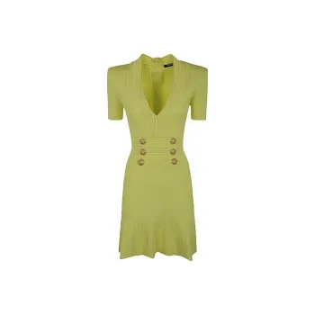 BALMAIN Short-Sleeved Dresses Women's Yellow