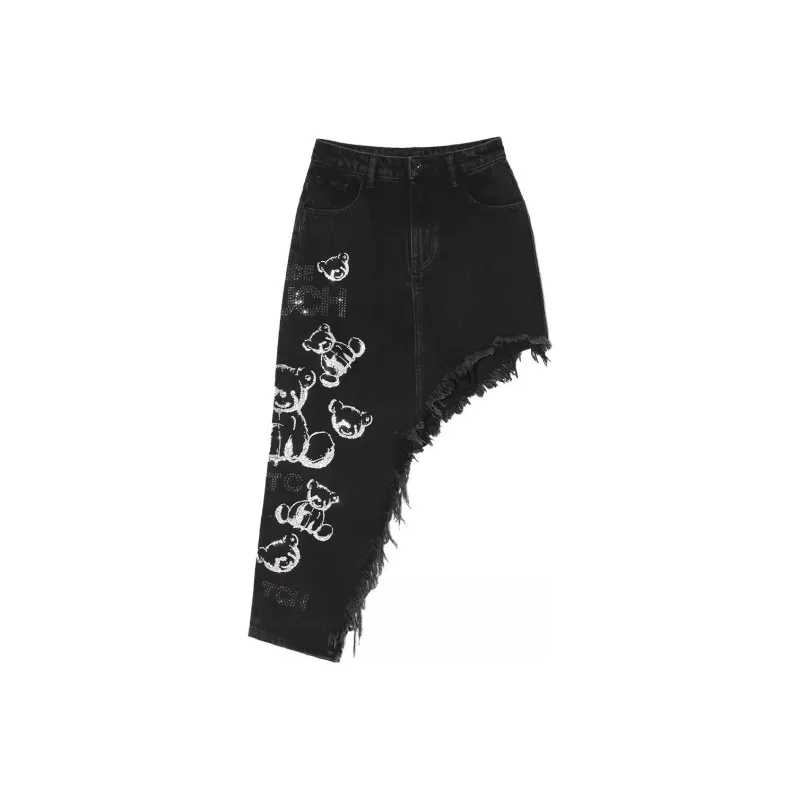 TCH Denim Long Skirts Women's Black-0