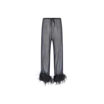 Oséree Feather-Trim Pants