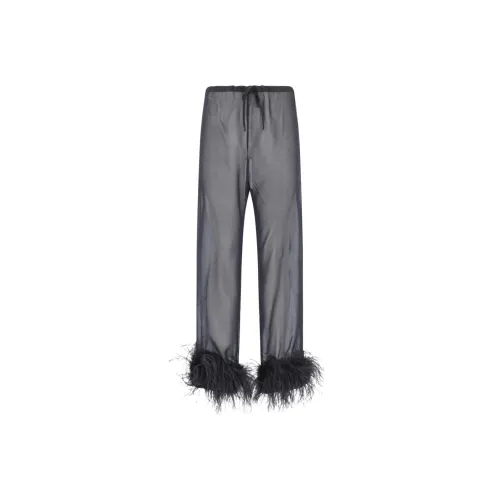 Oséree Feather-Trim Pants