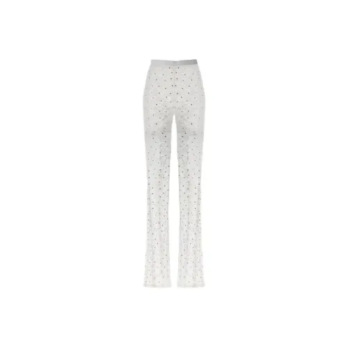 Alessandra Rich High Waist Laced Semi Sheer Leggings