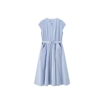 UNIQLO Short Sleeved Dress Women's Blue White Stripes