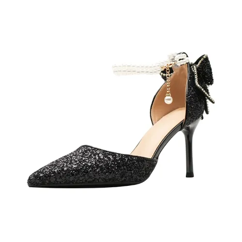 Zubumei Slim Heel High Heels Women's Black