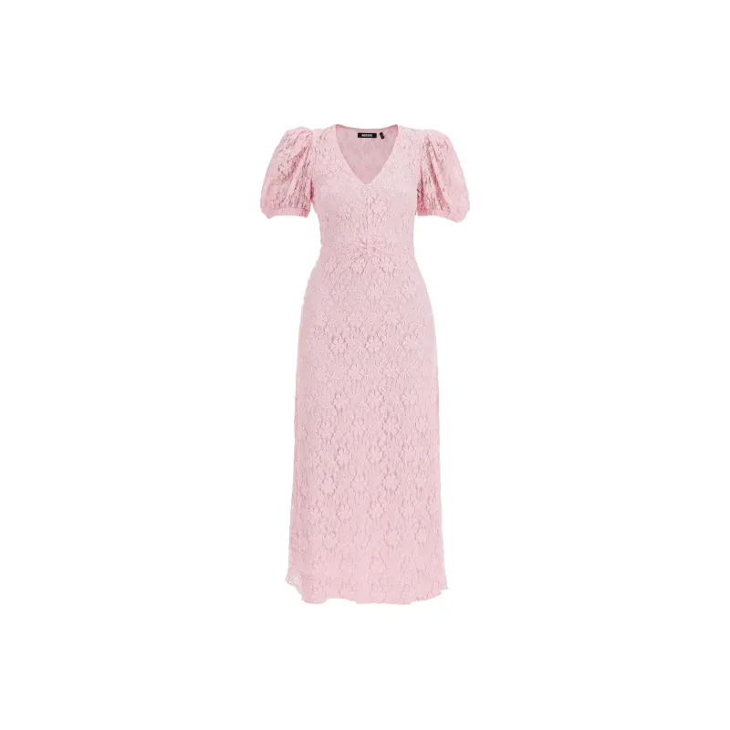 Rotate Birger Christensen Lace Fitted Midi Dress-0
