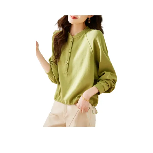 XIANSINIAO Sweatshirts Women's Grass Green