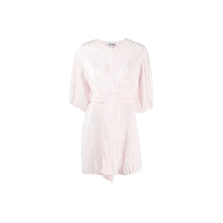 GANNI Short-Sleeved Dresses Women's Pink-0