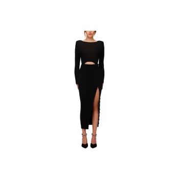 Self-portrait Long-Sleeved Dresses Women's Black