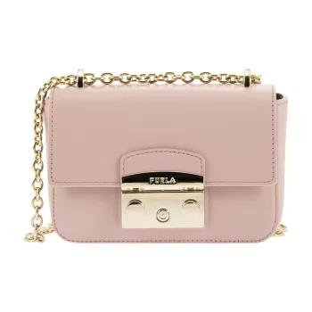Furla Metropolis Collection Leather Shoulder Bag Women's Pink