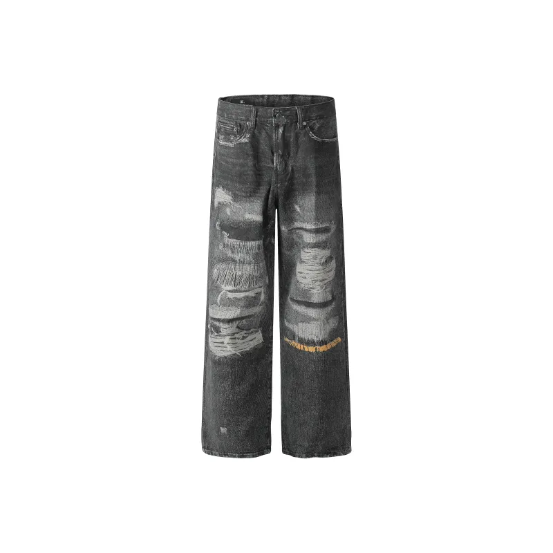 VINMUK Jeans Unisex Black Gray Color-0