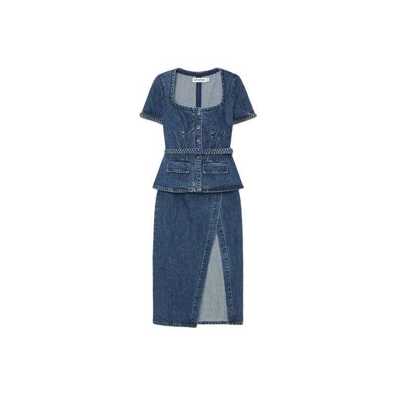 Self portrait Two Piece Denim Suit-0