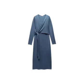 ZARA Long Sleeved Dresses Women's Light Blue