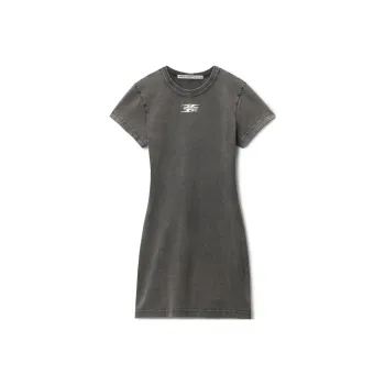 Alexander Wang Shrunken Tee Mini Blade Logo Dress Washed Cedar