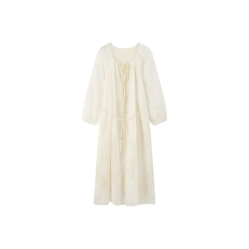 THE SEA LIFE Long Sleeved Dress Women's Cloud White-0