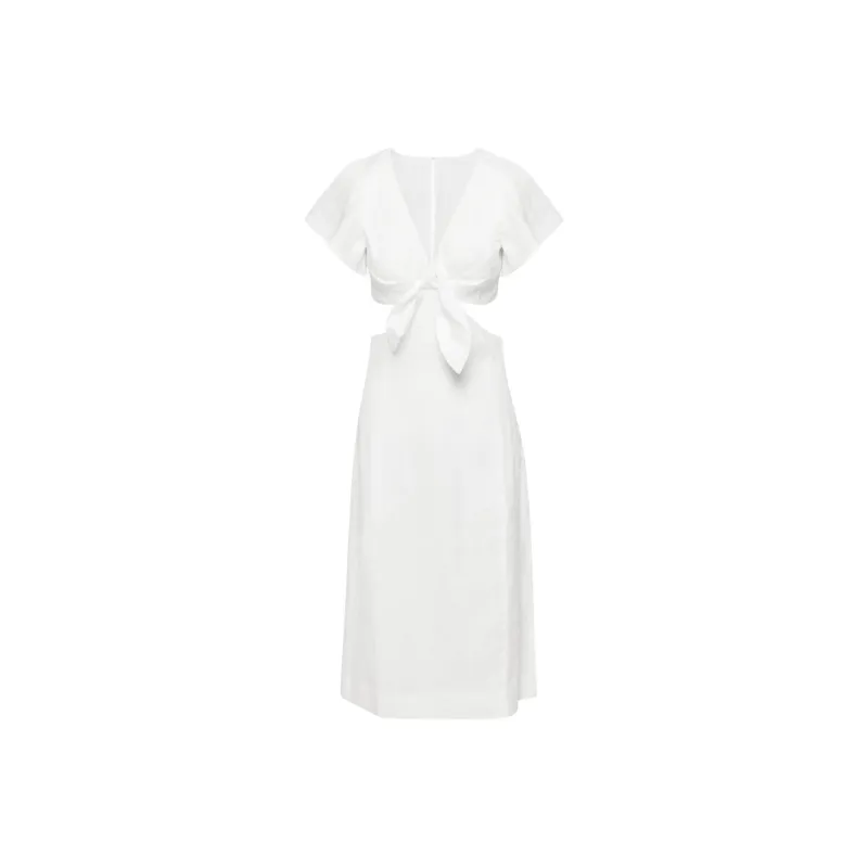 ARITZIA Little Moon Elba Linen Dress Short-Sleeved Dresses Women's White/White-0