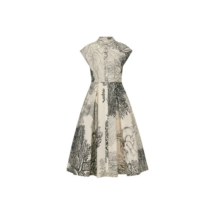 DIOR Quarterly New Products Short-Sleeved Dresses Women's White-0
