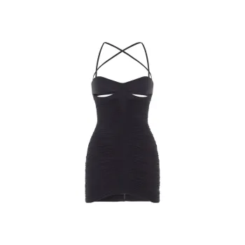 Mugler Cut out Detail Ruched Minidress