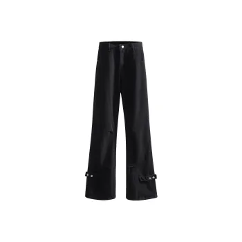 Wen Shan Jeans Unisex Black Pants