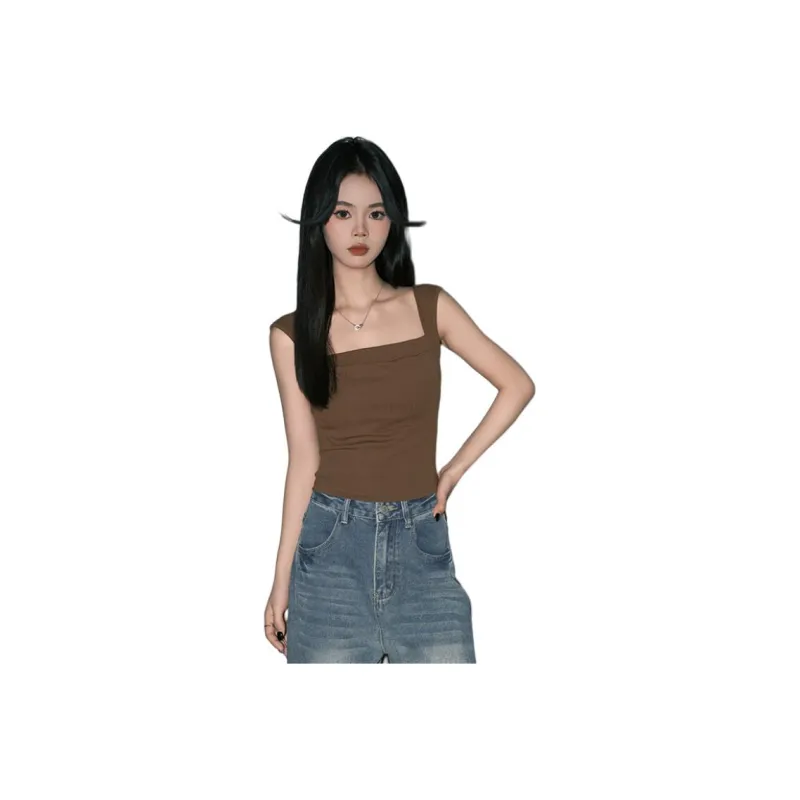 FOREVER 21 Tank Tops Women's Smoke Coffee Color-0