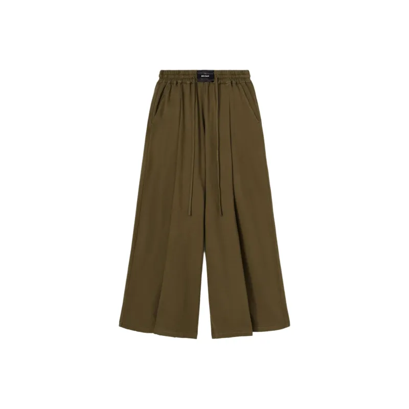 PALM ANGELS Logo-patch Jersey Palazzo Pants-0
