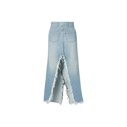 GIVENCHY FW20 Denim Long Skirts Women's Light Blue
