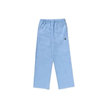 A BATHING APE Women's Solid Camo Jacquard One Point Wide Pants Sax