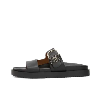 Tommy Hilfiger TH Monogram Slide Slippers Women's Black