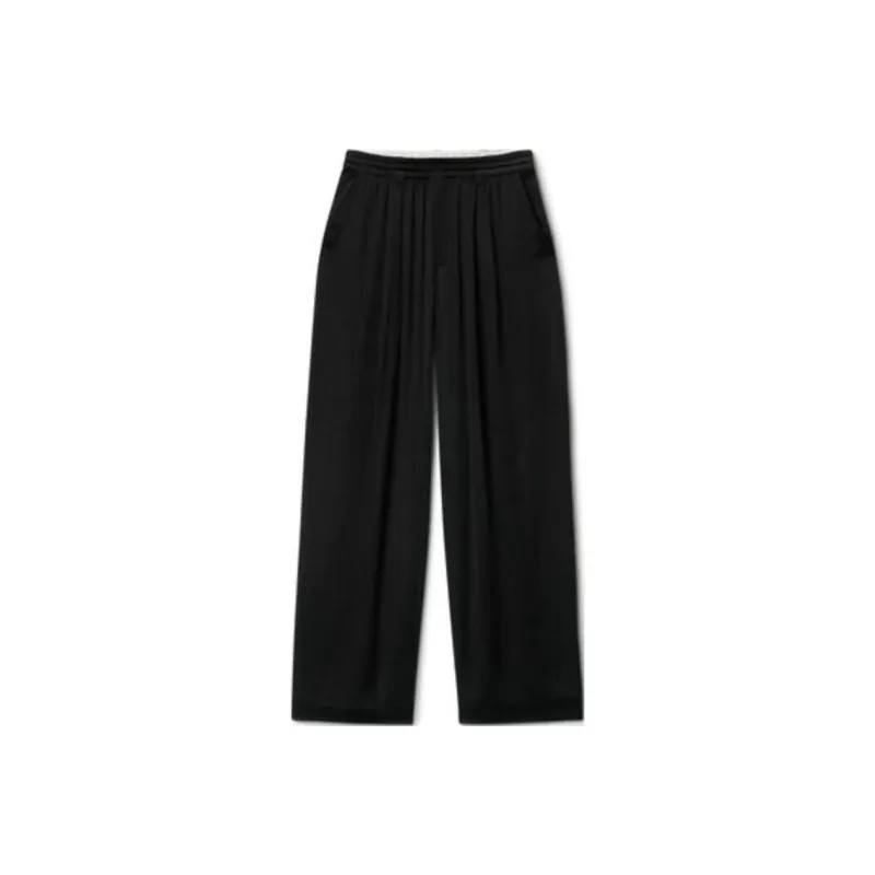 Alexander Wang Turned Down Elastic Waistband Trousers Black-0