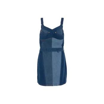 Marine Serre Panelled Denim Mini Dress