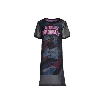 Adidas Originals Clover Series Short Sleeved Dresses Women's Black