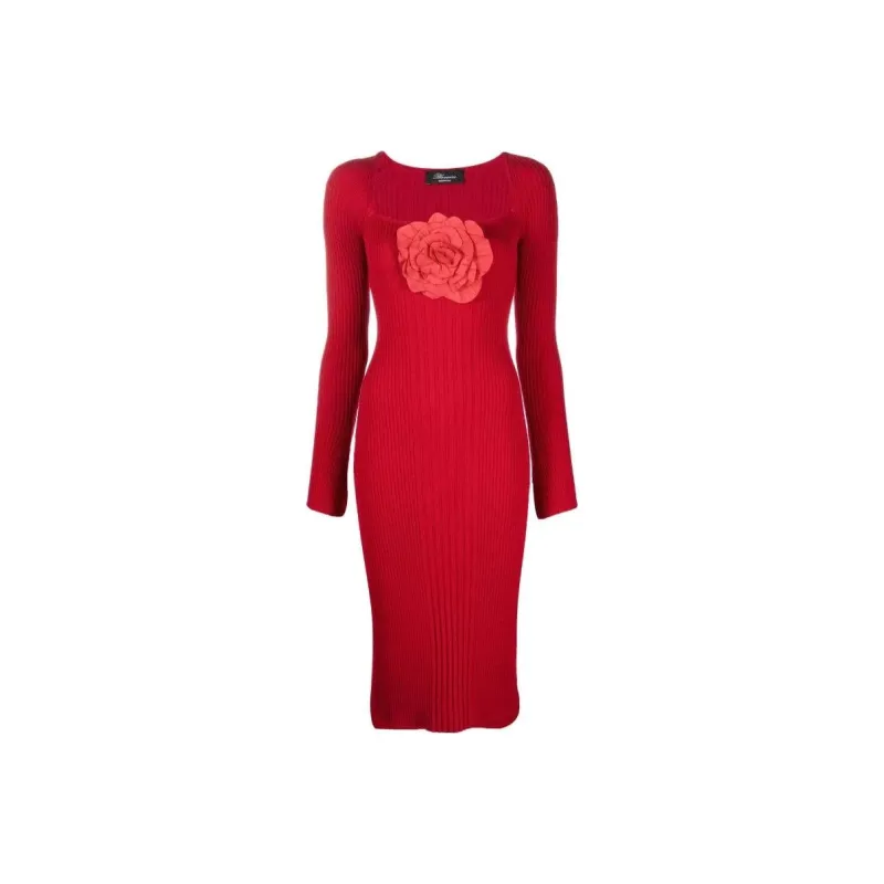 Blumarine Long-Sleeved Dresses Women's Red-0