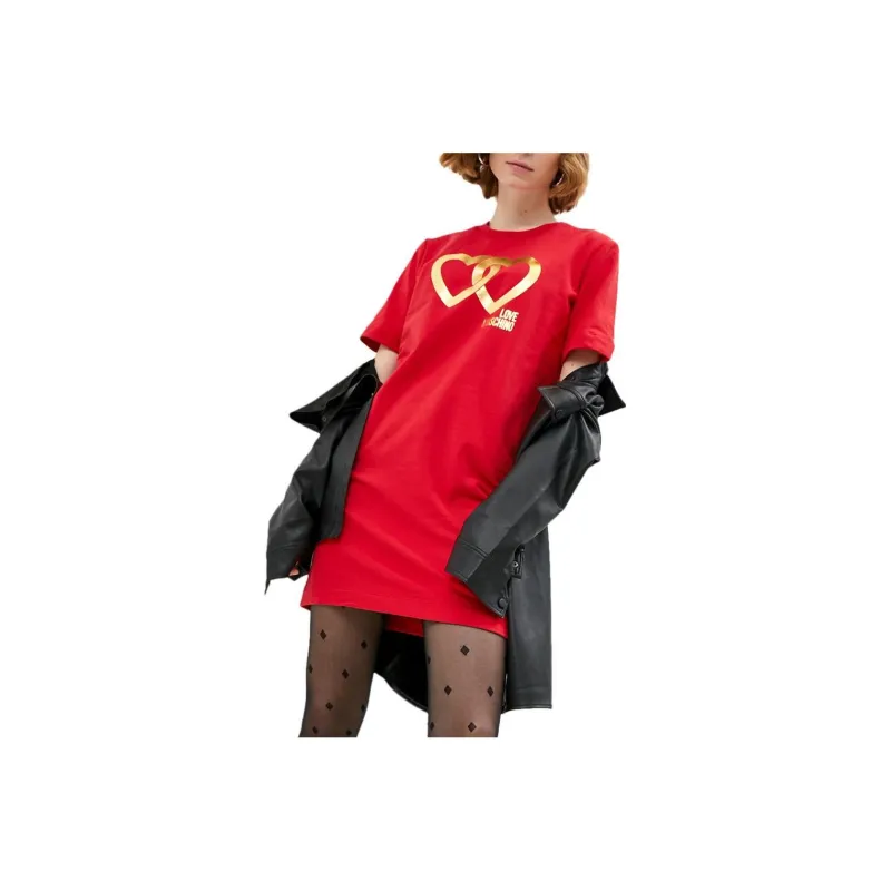 MOSCHINO Short Sleeved Dresses Women's Red-0
