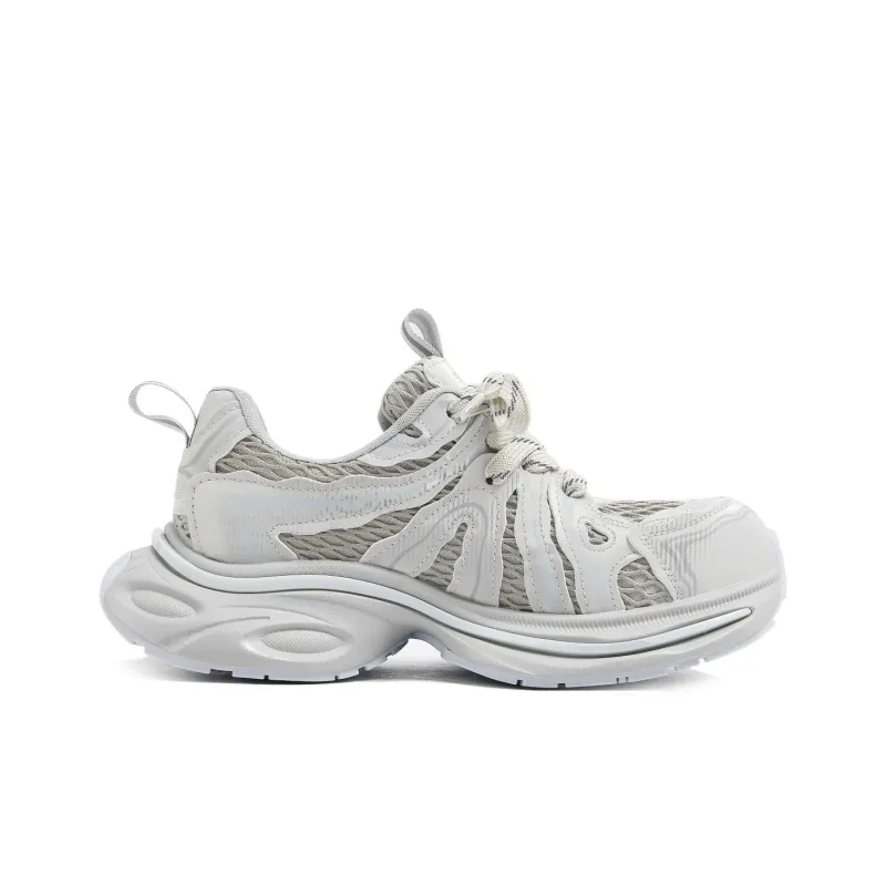 CAMEIDO Low Top Chunky Sneakers Women's Champagne Blue-1