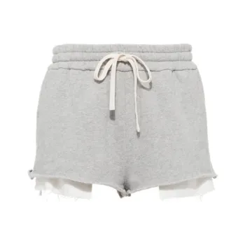 MIU MIU Layered detail Cotton Shorts