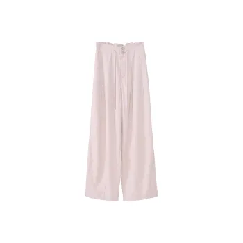 Fstudio Korean Style High Rise Two Button Drawstring Youthful Casual Pants Women's Pink
