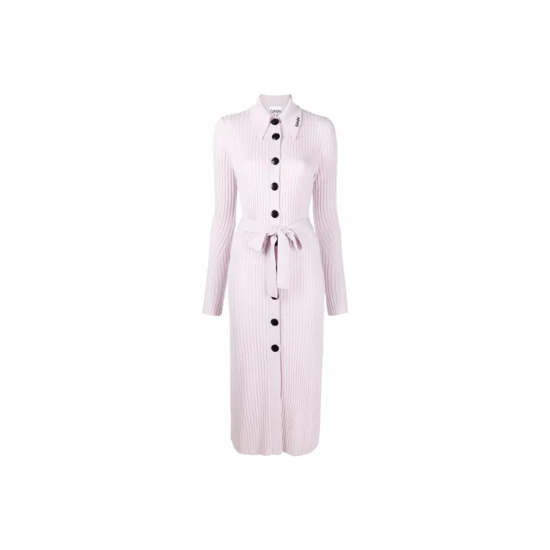 GANNI Long-Sleeved Dresses Women's Purple-0