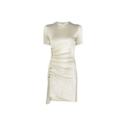 Paco Rabanne Side Buttoned Asymmetric Mini Dress