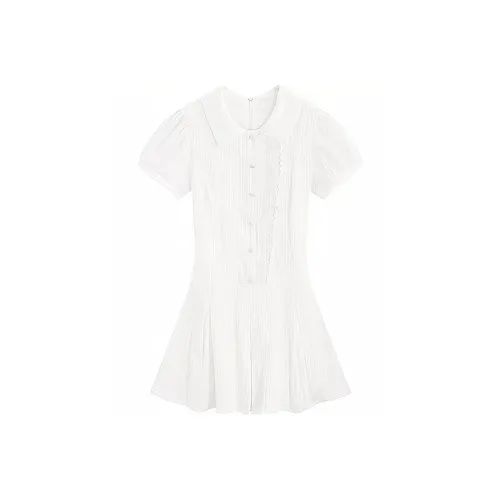 Incolore Short Sleeved Dresses Women's White