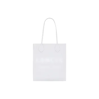 LANCEL Smooth Cow Leather Tote Bag Shopping Bag Shoulder Bag Handbag Women's White