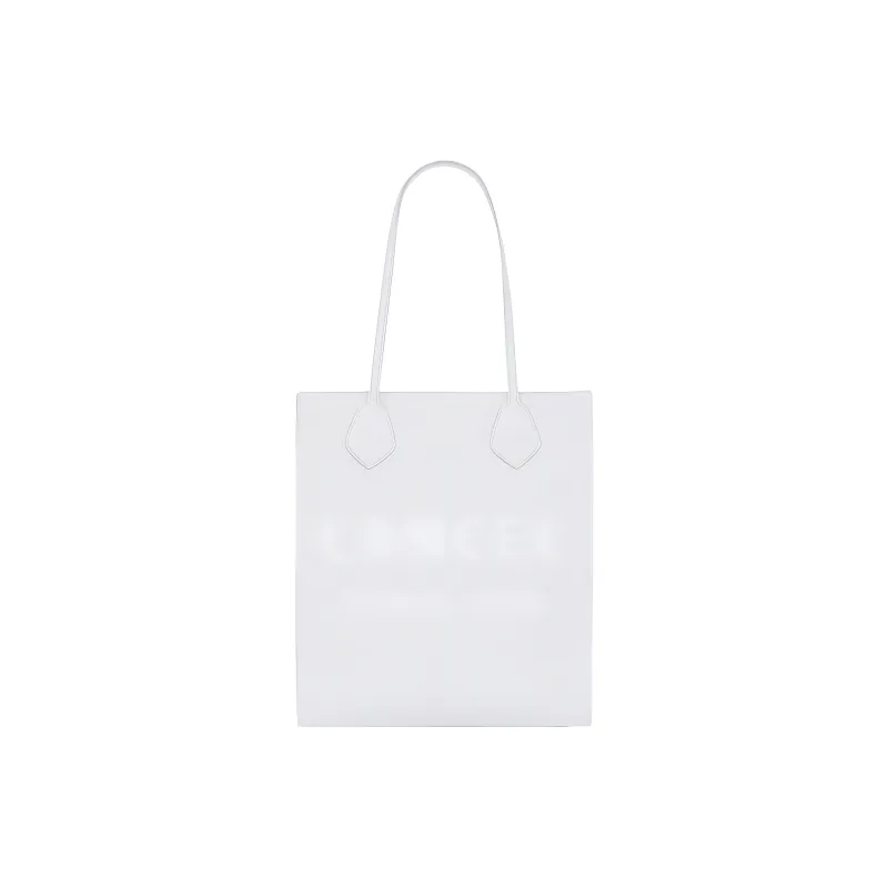 LANCEL Smooth Cow Leather Tote Bag Shopping Bag Shoulder Bag Handbag Women's White-0