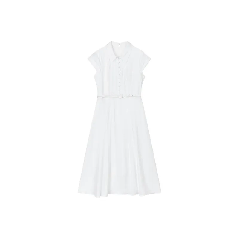 IHIMI Short Sleeved Dress Women's White-0