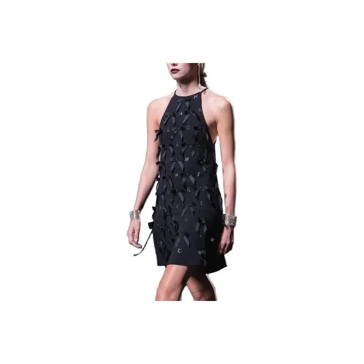CHANEL 23 Spring And Summer Slip Dresses Women's Black-0